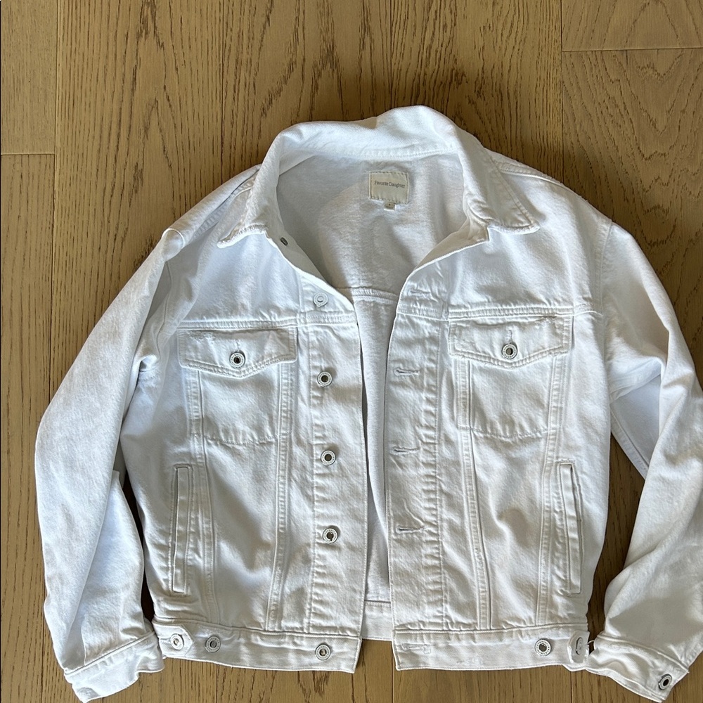 Favorite Daughter White Denim Jacket